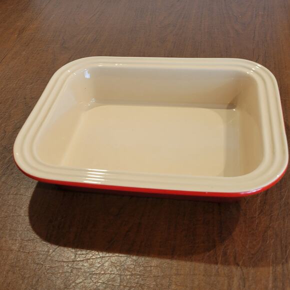 Le Creuset Red Lasagna Baking Roasting Dish Stoneware 13" X 10.75"